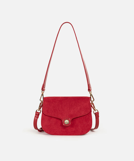 Suede-Effect Flap Bag