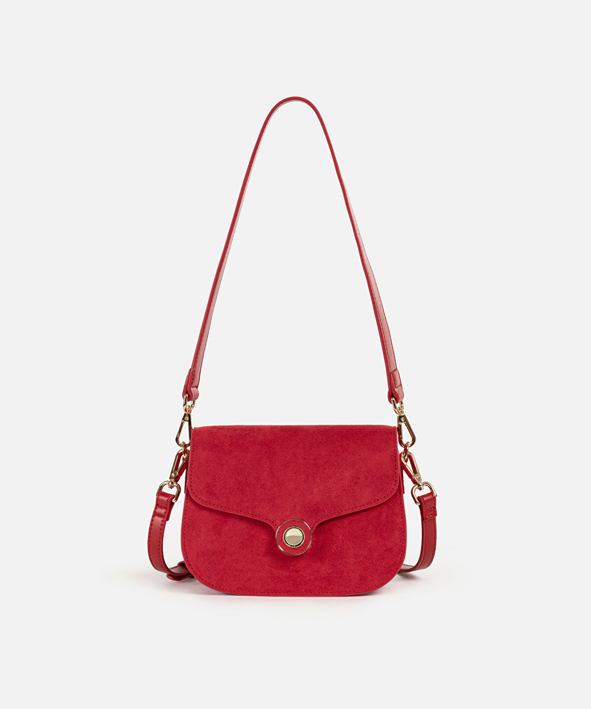 Zoomed Suede-Effect Flap Bag