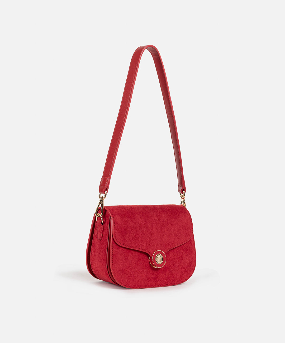 Zoomed Suede-Effect Flap Bag