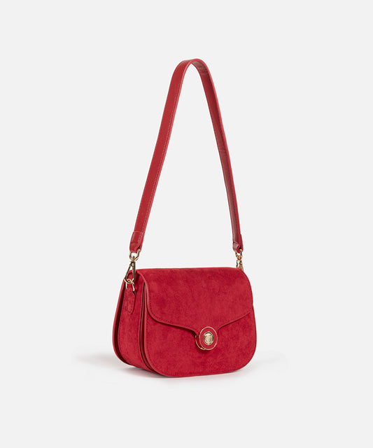 Suede-Effect Flap Bag