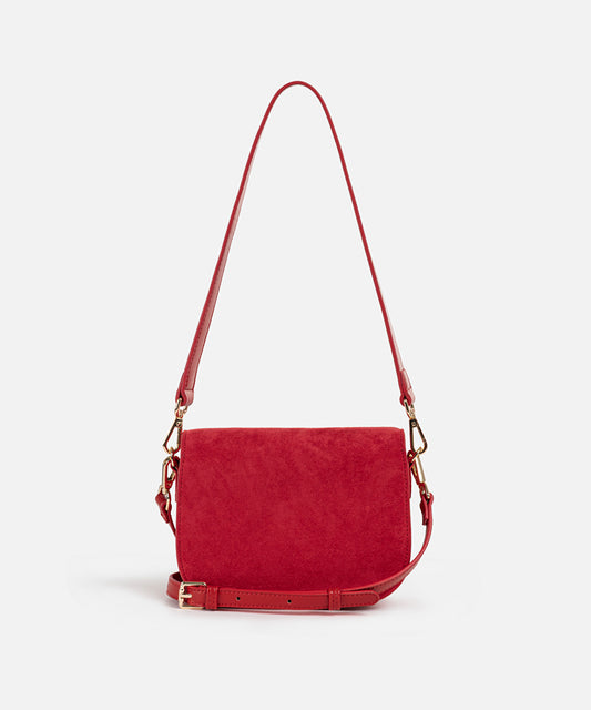 Suede-Effect Flap Bag