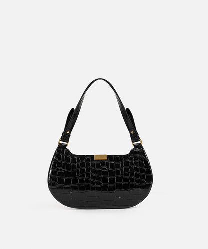 Croc-Effect Double-Strap Bag