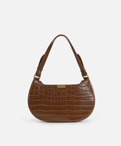 Croc-Effect Double-Strap Bag