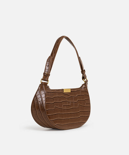 Croc-Effect Double-Strap Bag