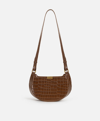 Croc-Effect Double-Strap Bag