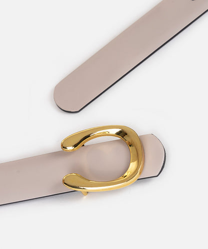 Leather-Effect Belt with Buckle
