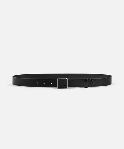 Monogram Buckle Leather-Effect Belt