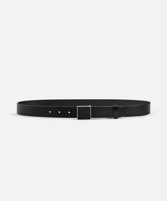 Monogram Buckle Leather-Effect Belt