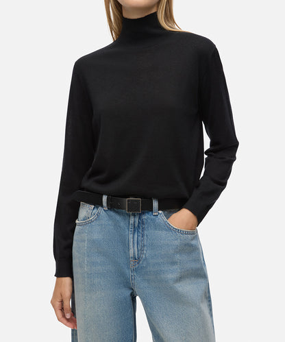 Monogram Buckle Leather-Effect Belt