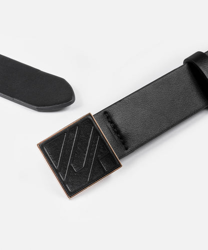 Monogram Buckle Leather-Effect Belt