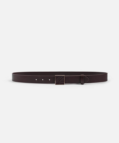 Monogram Buckle Leather-Effect Belt