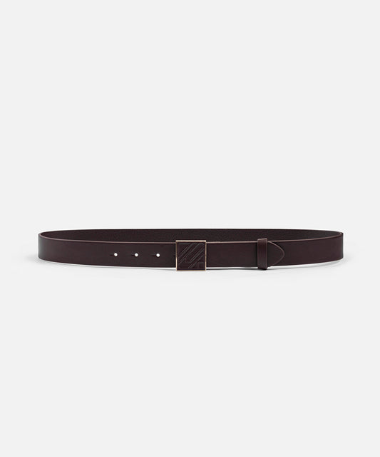 Monogram Buckle Leather-Effect Belt