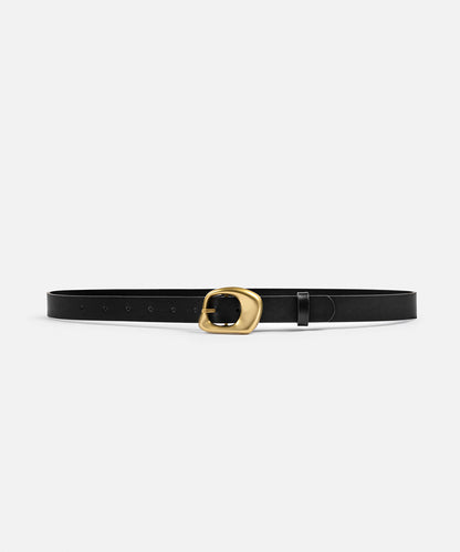Leather-Effect Belt with Buckle