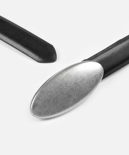 Oval Buckle Leather-Effect Belt