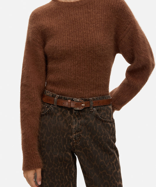 Textured Leather-Effect Belt