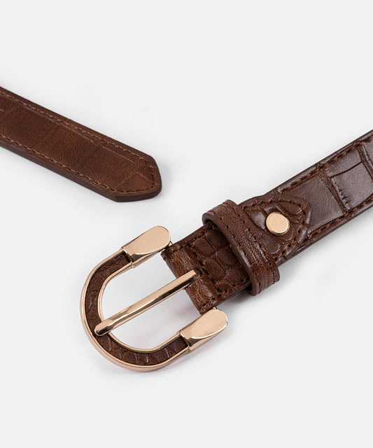 Textured Leather-Effect Belt