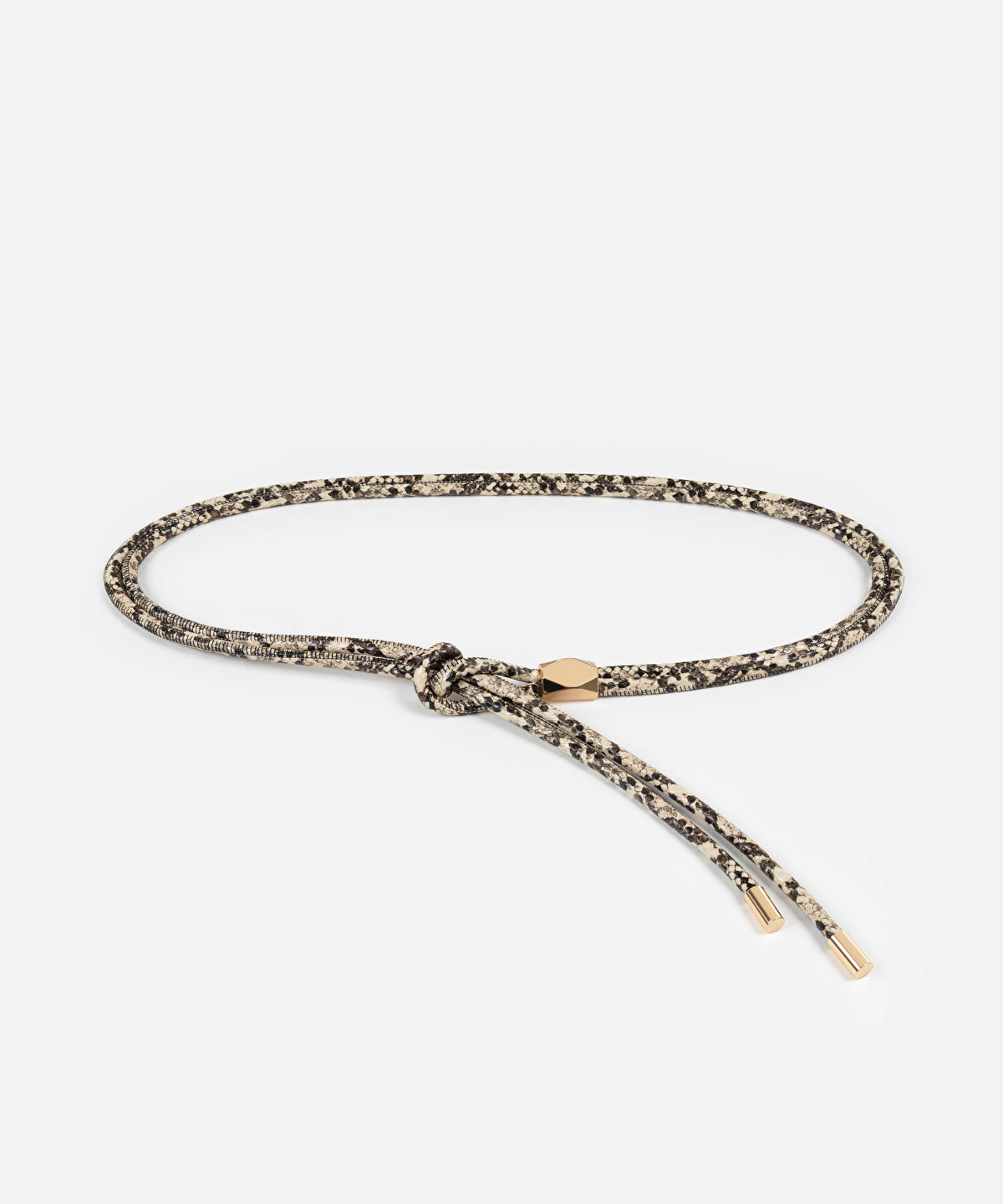 Zoomed Snakeskin-Effect Rope Belt