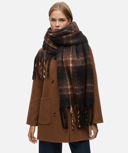 Fringed Plaid Scarf