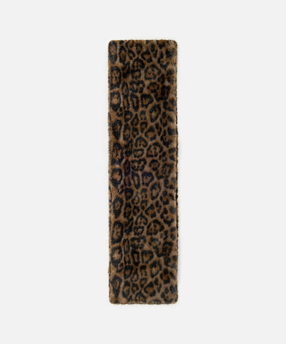 Leopard Print Faux Fur Scarf