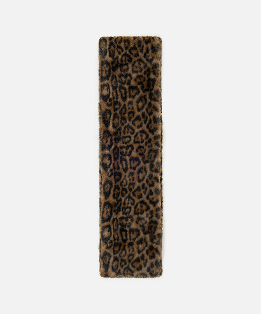 Leopard Print Faux Fur Scarf