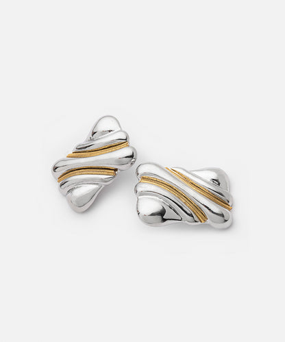 Two-Tone Textured Earrings