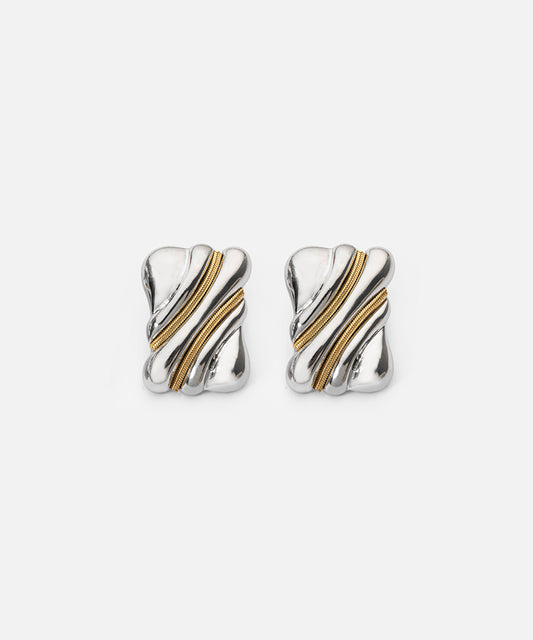 Two-Tone Textured Earrings