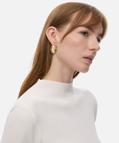 Resin and Oval-Shaped Earrings Set