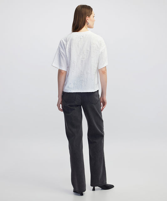 Jacquard T-Shirt with Rhinestones