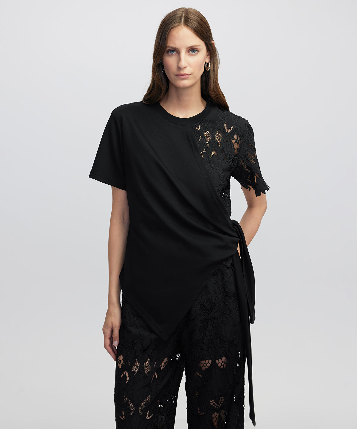 Zoomed Mixed Asymmetric T-Shirt 