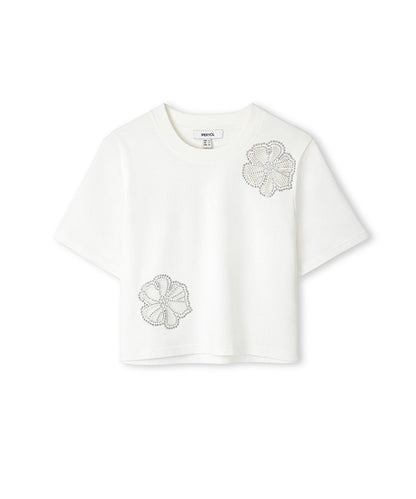 Rhinestone Cutout T-shirt