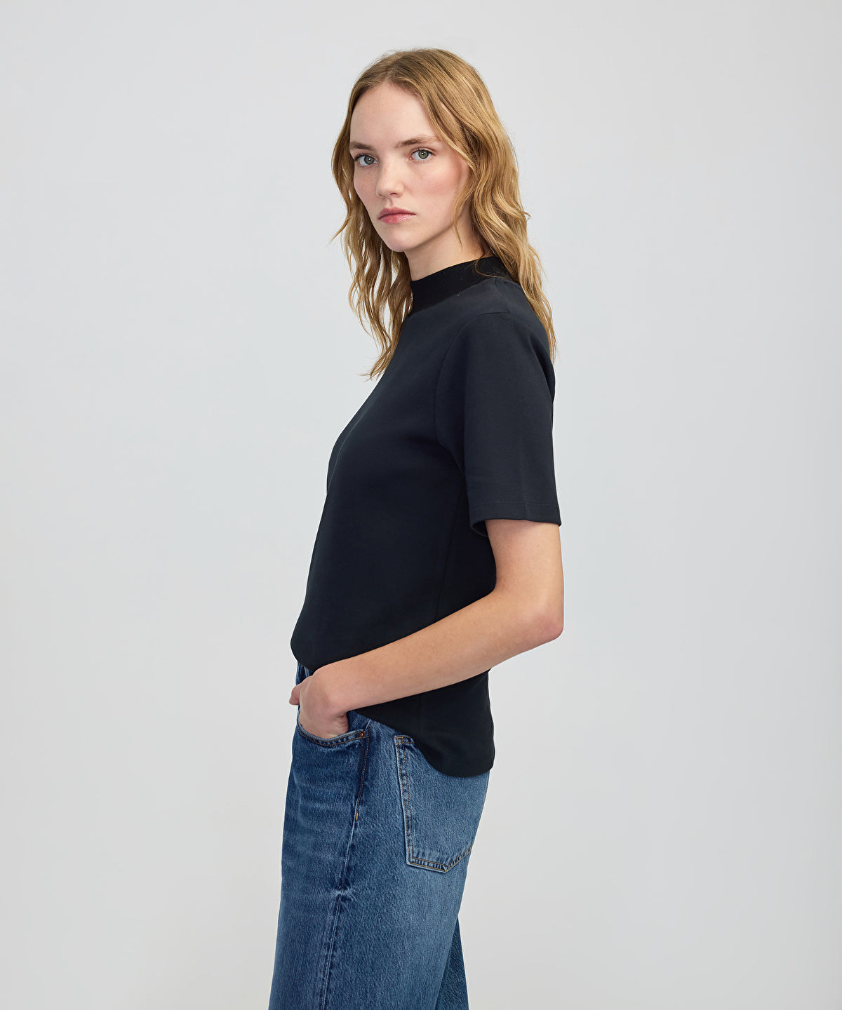 Ribbed Neck T-Shirt