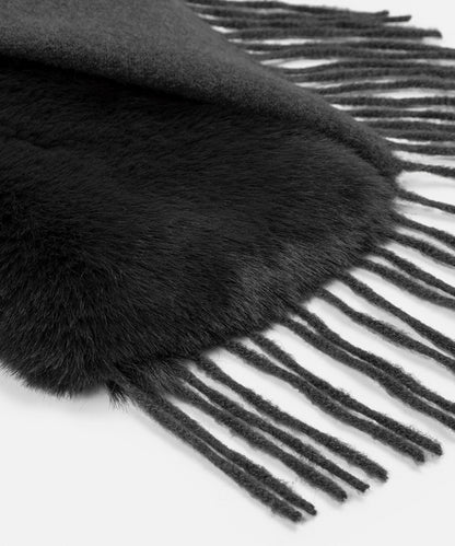 Faux Fur Fringed Poncho