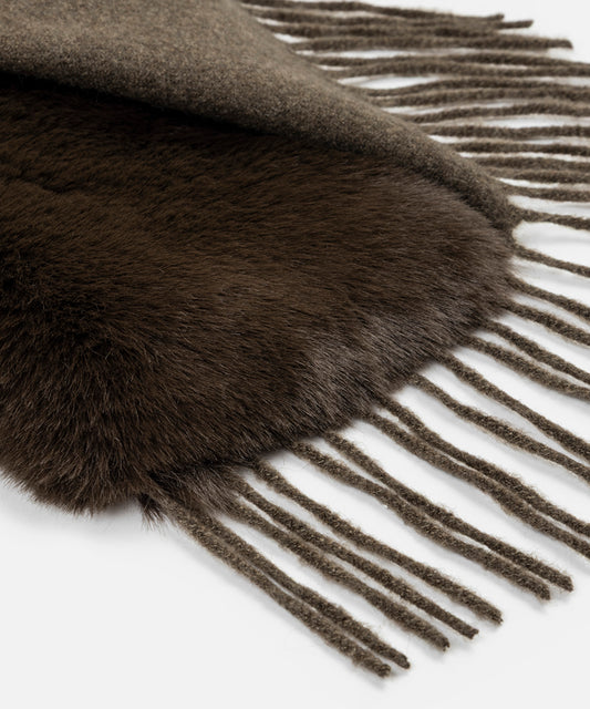 Faux Fur Fringed Poncho