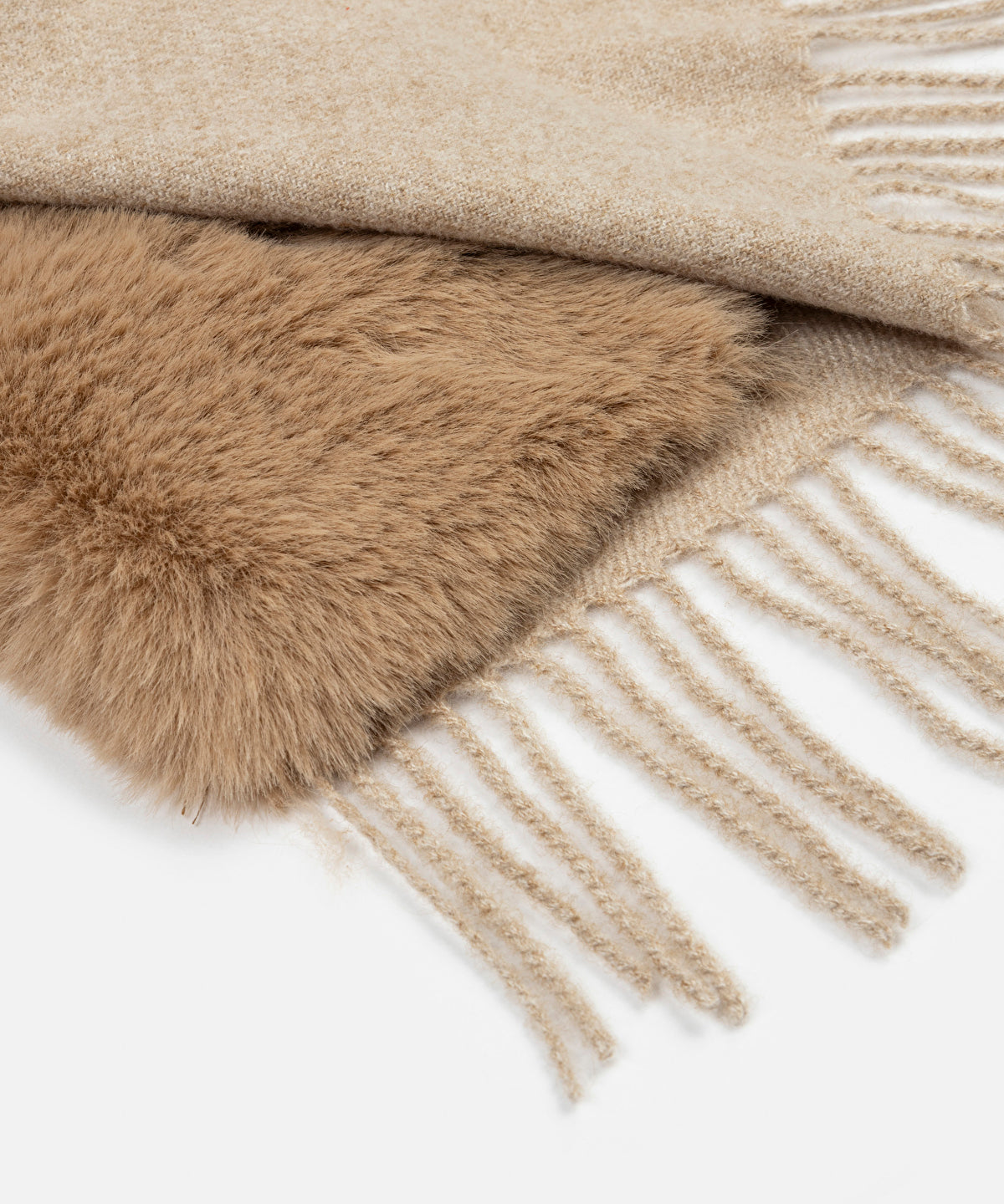 Zoomed Faux Fur Fringed Poncho