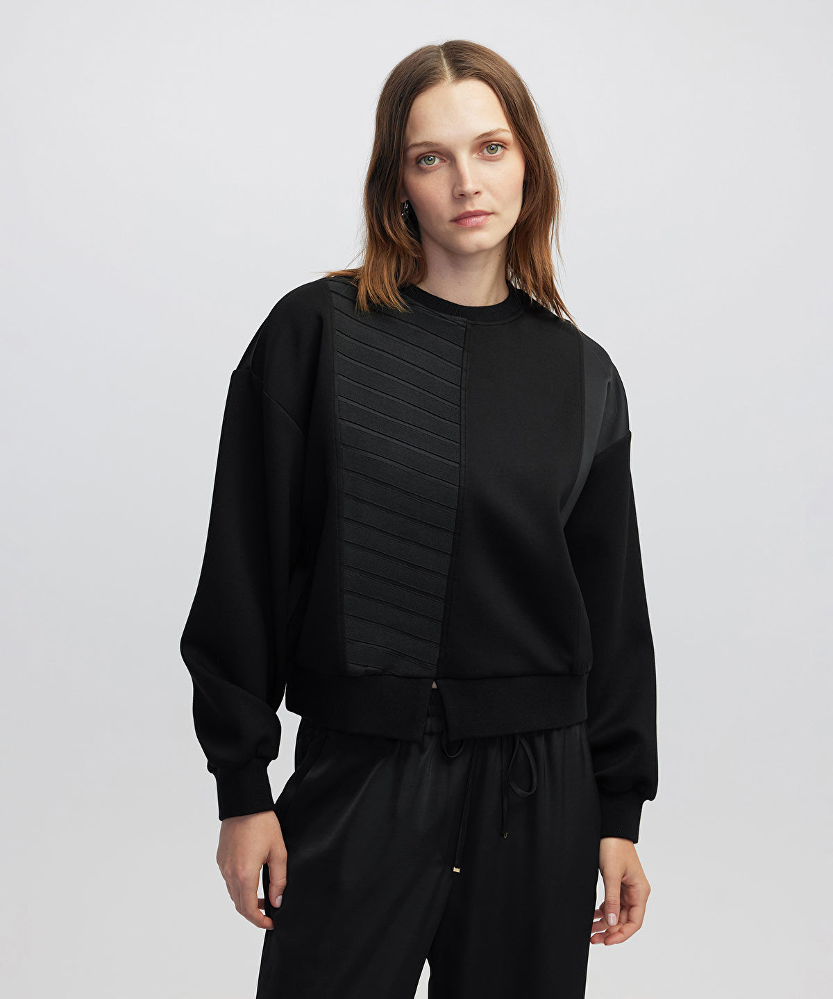 Contrast Textured Sweatshirt