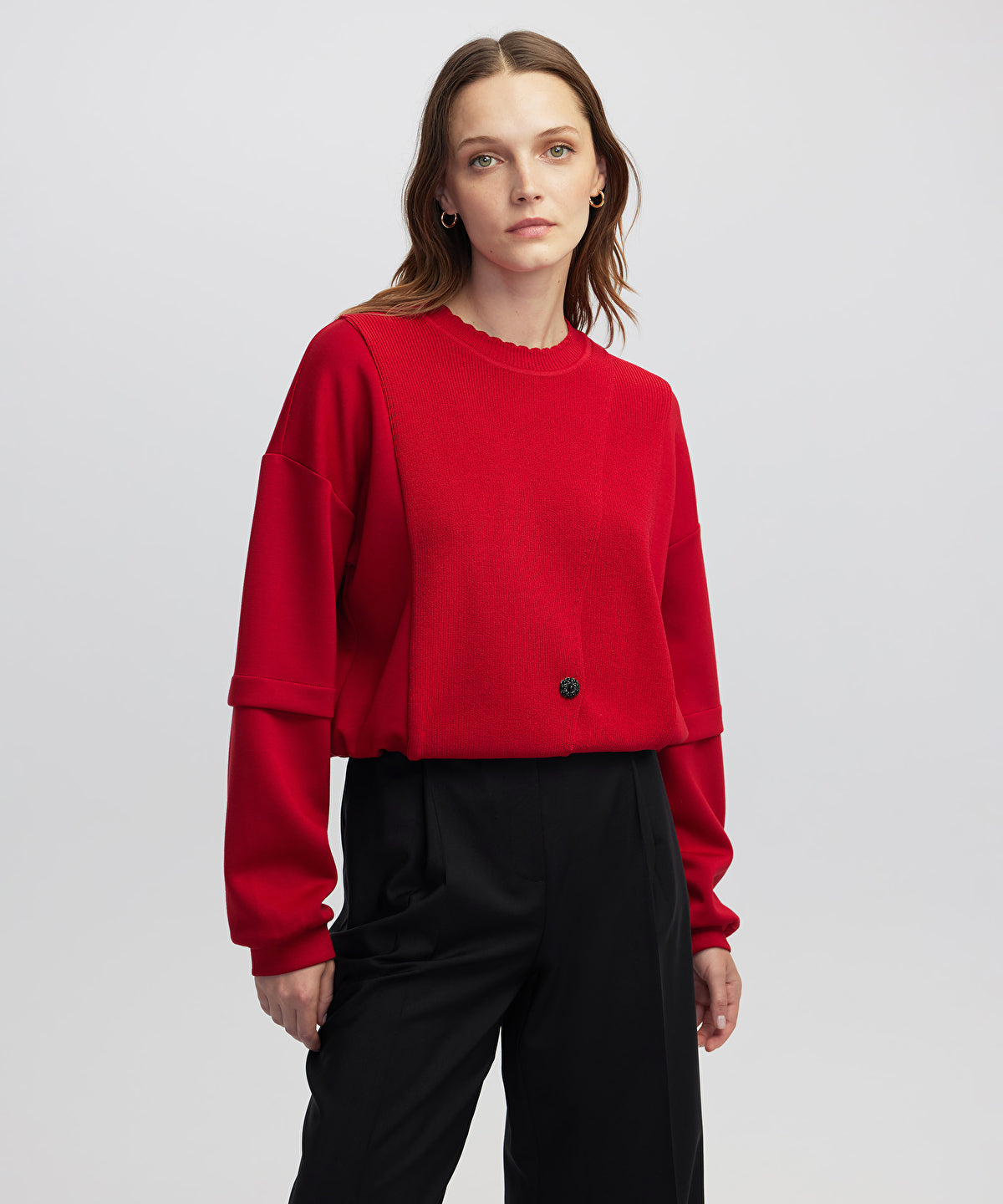 Zoomed Buttoned Sweatshirt