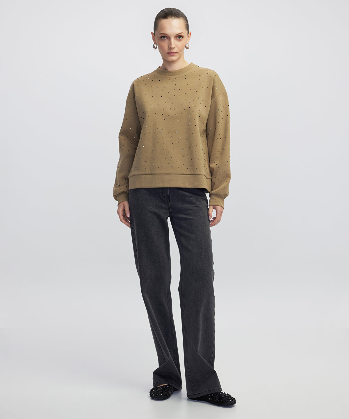 Zoomed Rhinestone Sweatshirt