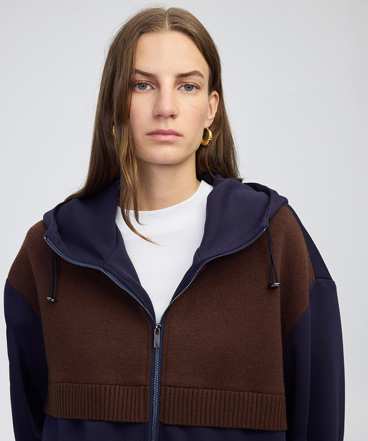 Zoomed Mixed Hooded Sweatshirt