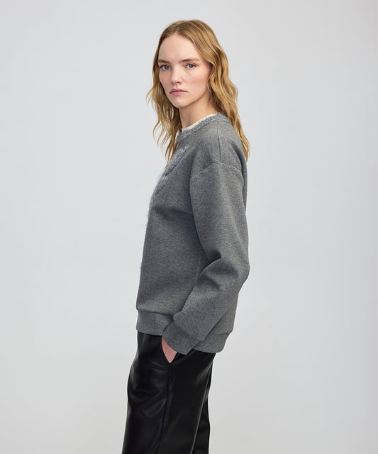 3D Floral Embellished Sweatshirt