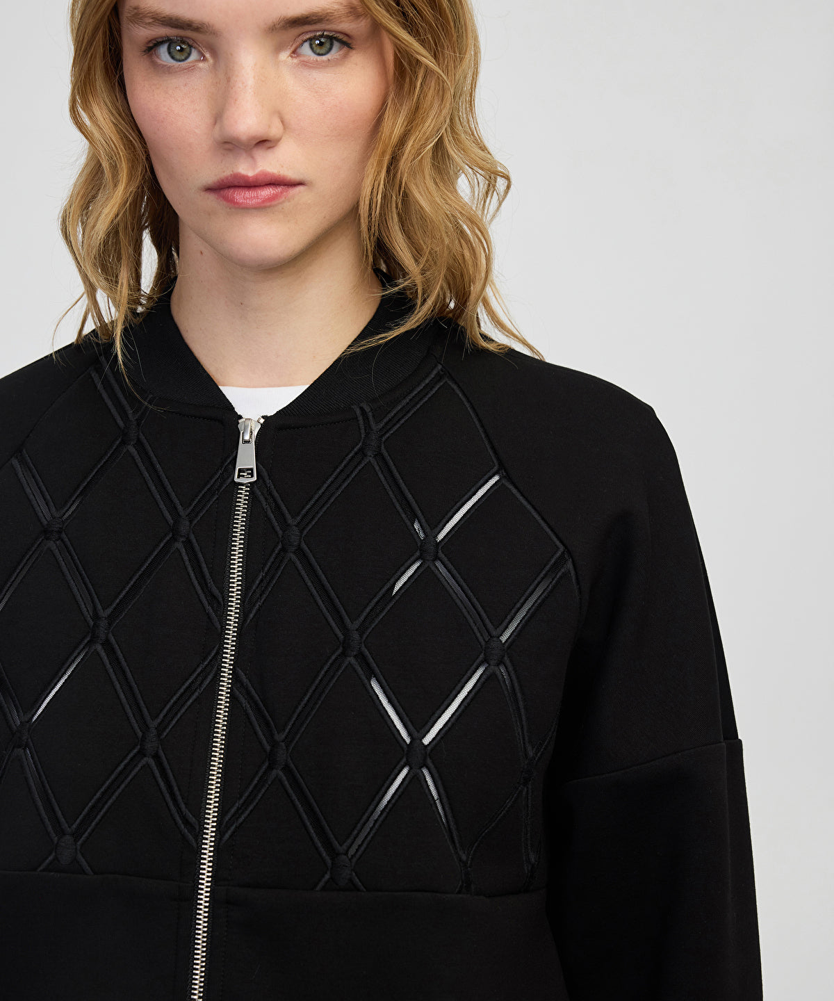 Zoomed Embroidered Zip-Up Sweatshirt