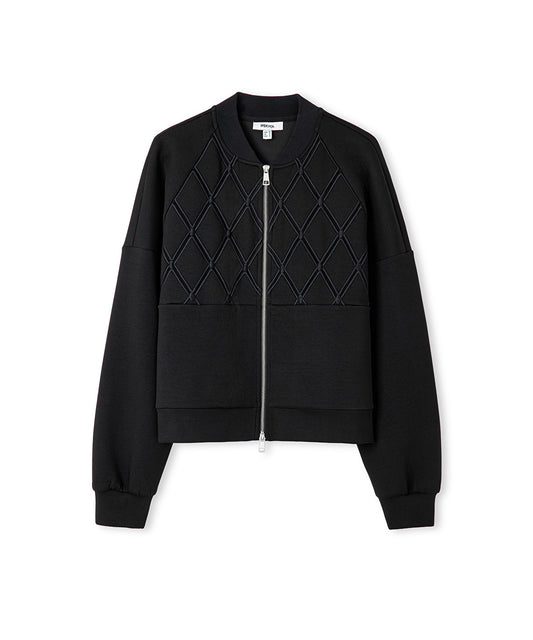 Embroidered Zip-Up Sweatshirt