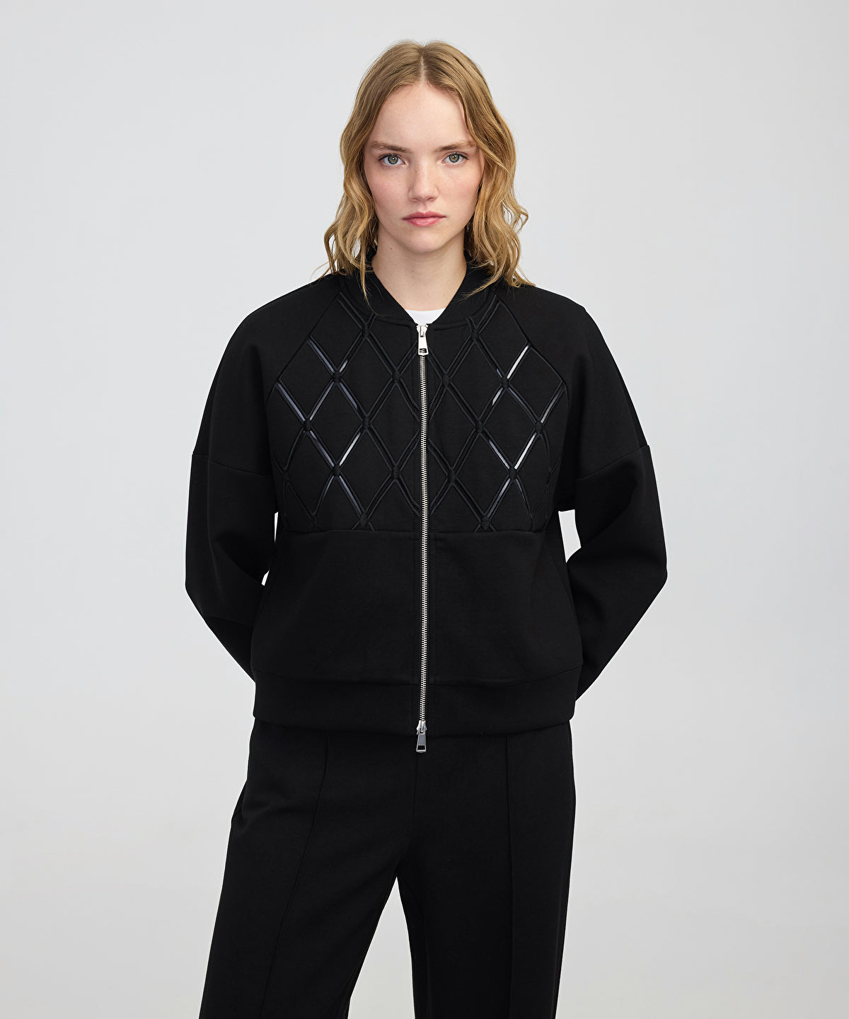 Zoomed Embroidered Zip-Up Sweatshirt