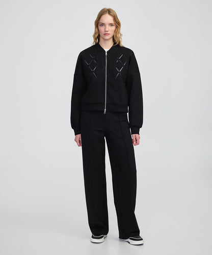 Embroidered Zip-Up Sweatshirt