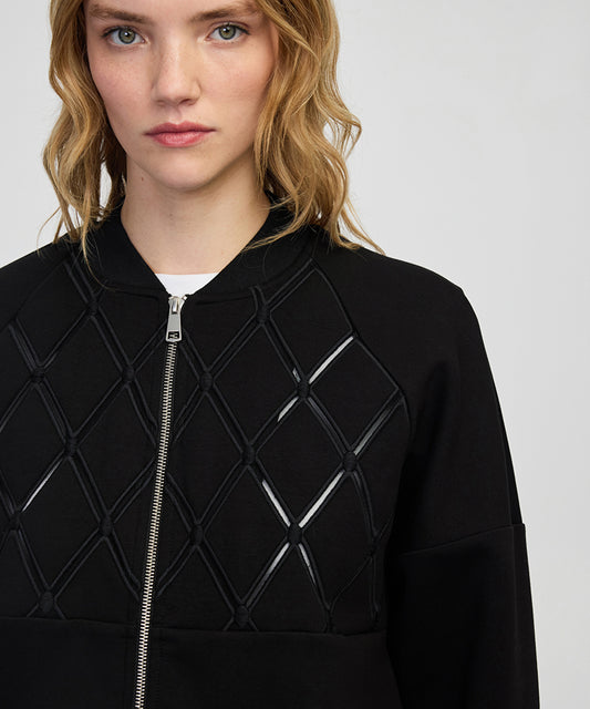 Embroidered Zip-Up Sweatshirt