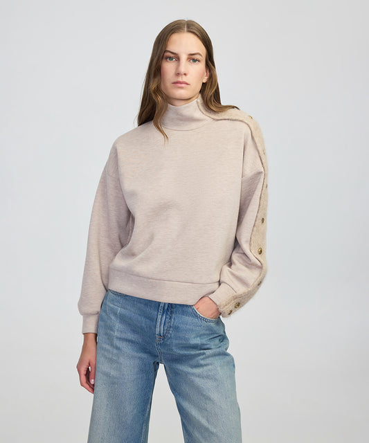 Mixed High Neck Sweatshirt