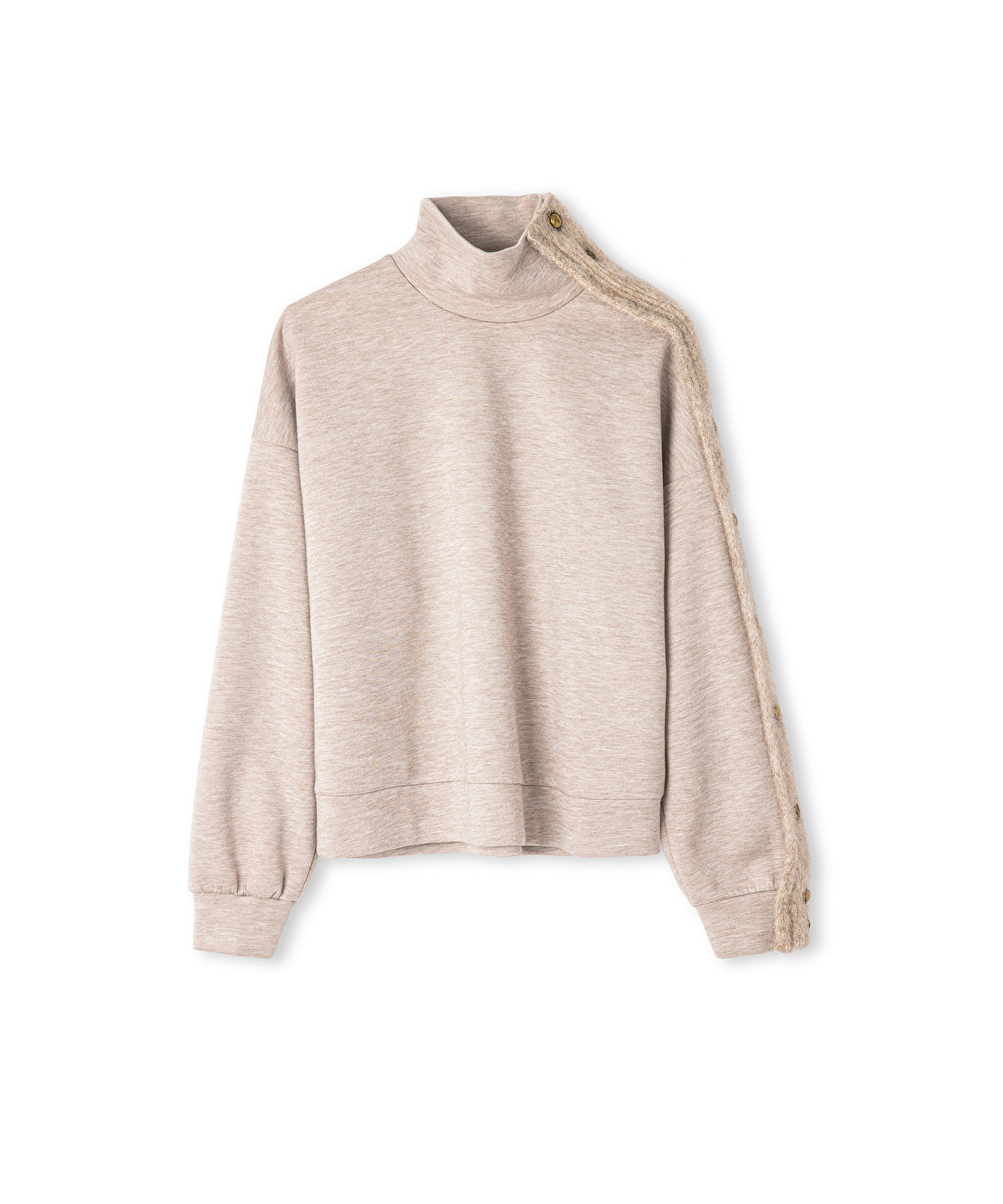 Zoomed Mixed High Neck Sweatshirt