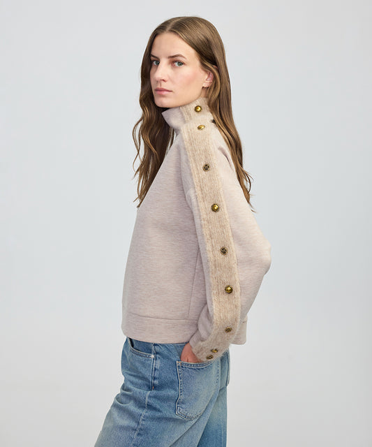 Mixed High Neck Sweatshirt