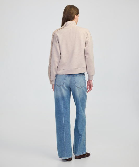 Mixed High Neck Sweatshirt