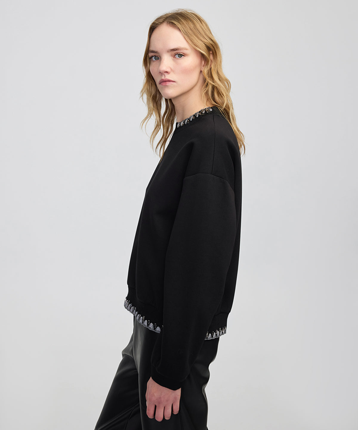 Zoomed Rhinestone Sweatshirt 