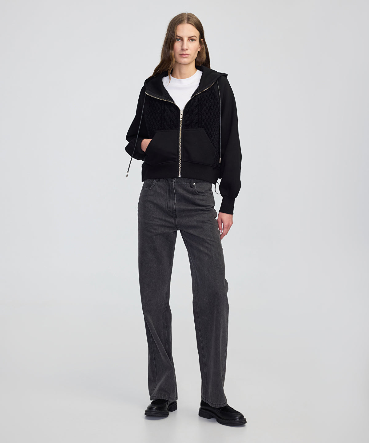 Zoomed Adjustable Waist Mixed Sweatshirt